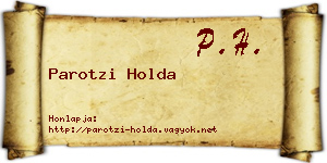 Parotzi Holda névjegykártya